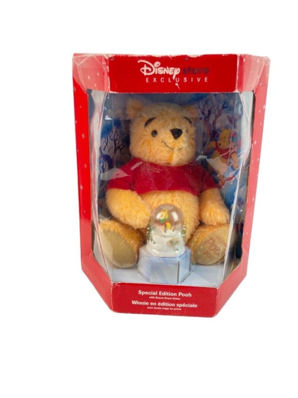 -Disney Store Exclusive Special Edition Pooh With Bonus Snow Globe with Box 2002